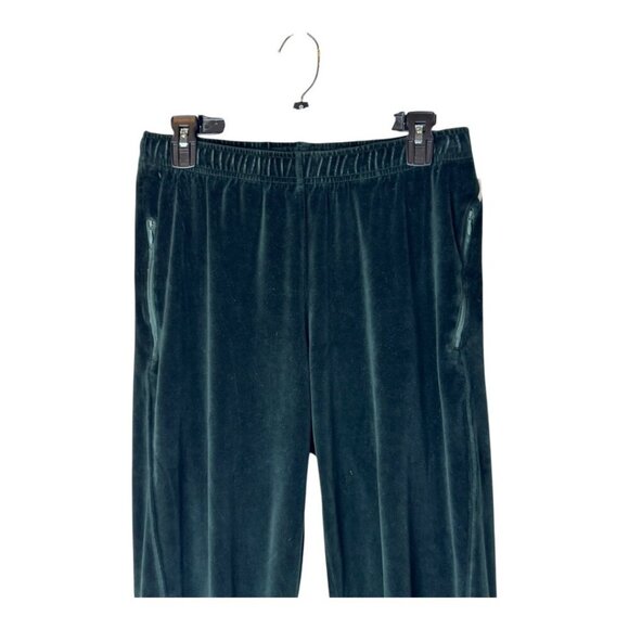Good American Pants Women Medium Emerald Green Twisted Seam Velour Joggers‎ - Picture 3 of 10